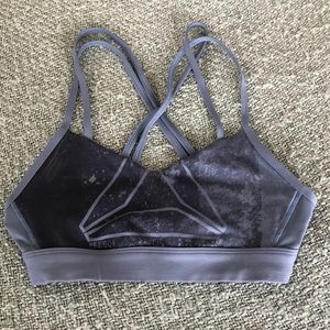 Strappy blue Reebok sports bra